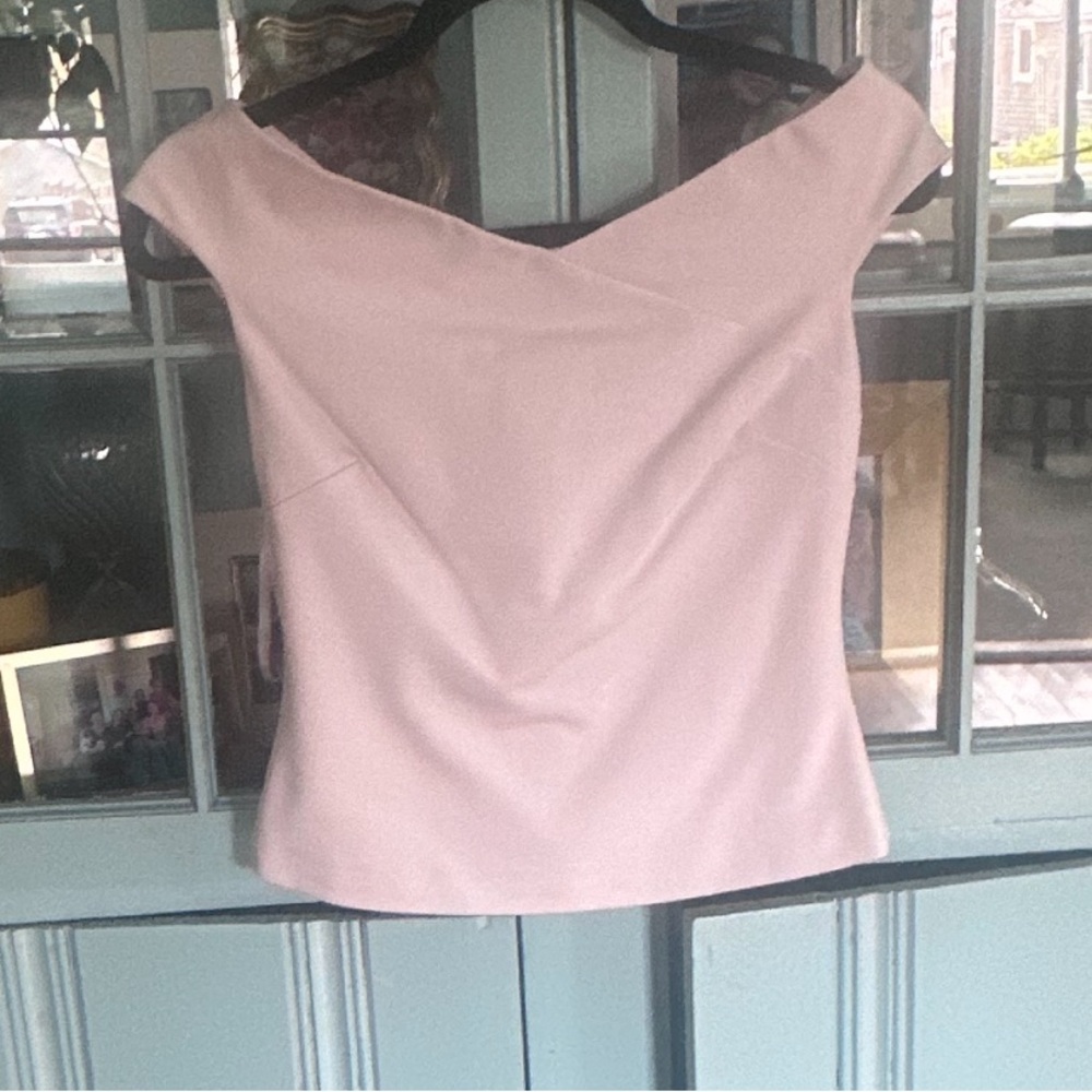 Ted Baker pale pink Bardot top with rose gold back zipper
